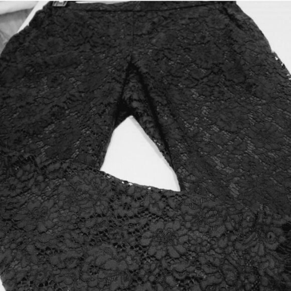 J.Crew Black Lace Overlay Pants Crop Ankle Length Size 4 NWOT - Picture 6 of 14